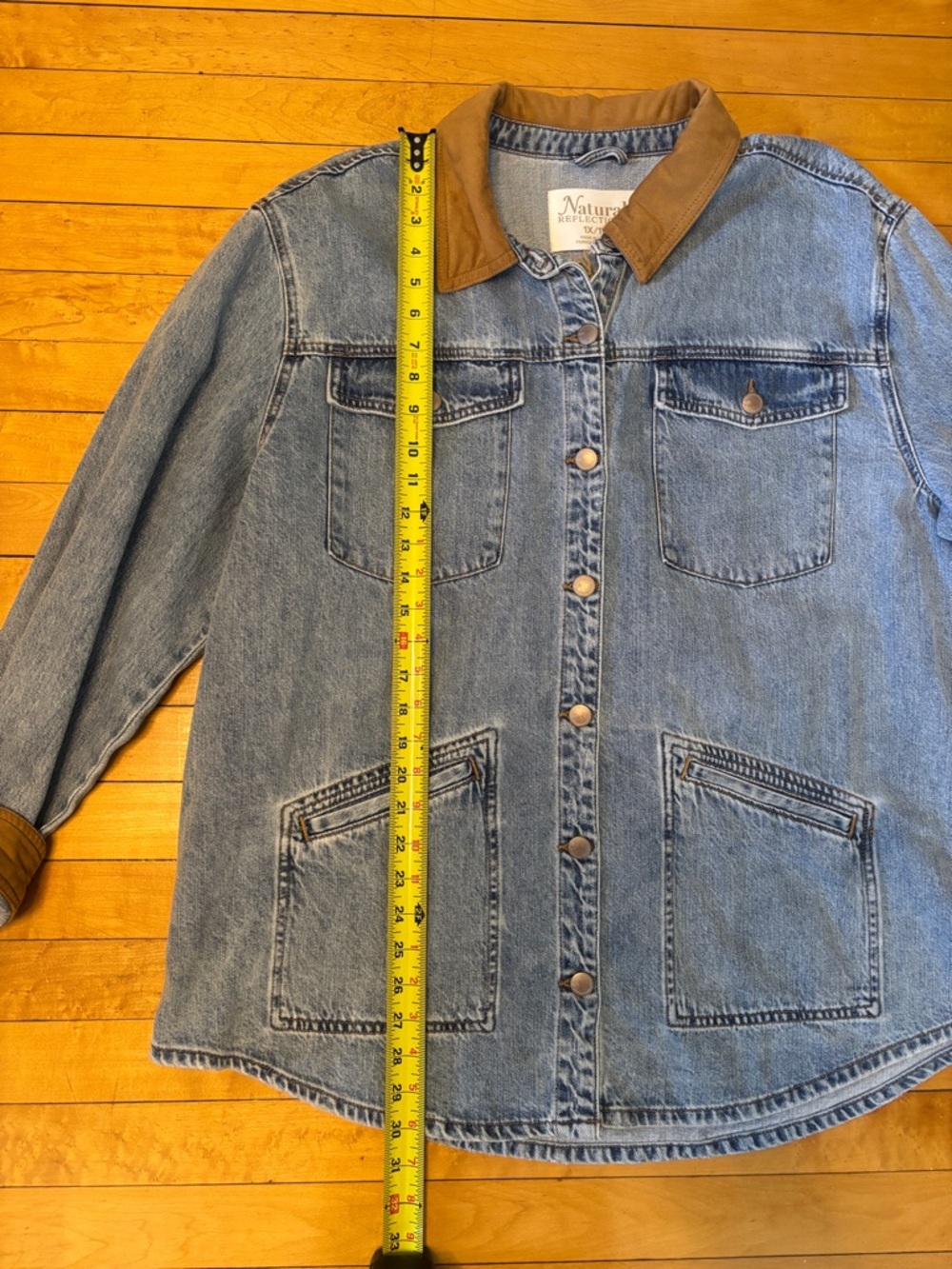 NWT Natural Reflections Denim Barn Chore Button-Down Shirt Jacket | Women’s 1X - Picture 11 of 15